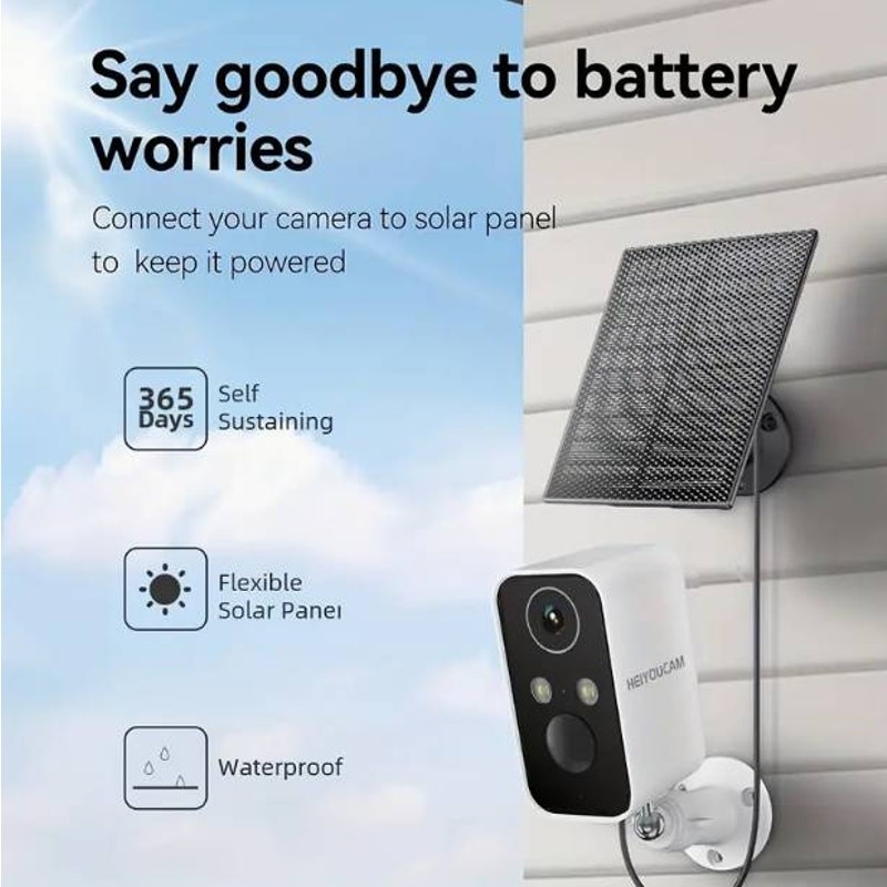 3-Link Solar-Powered Wireless Security Camera (Motion Detection, Alarm)