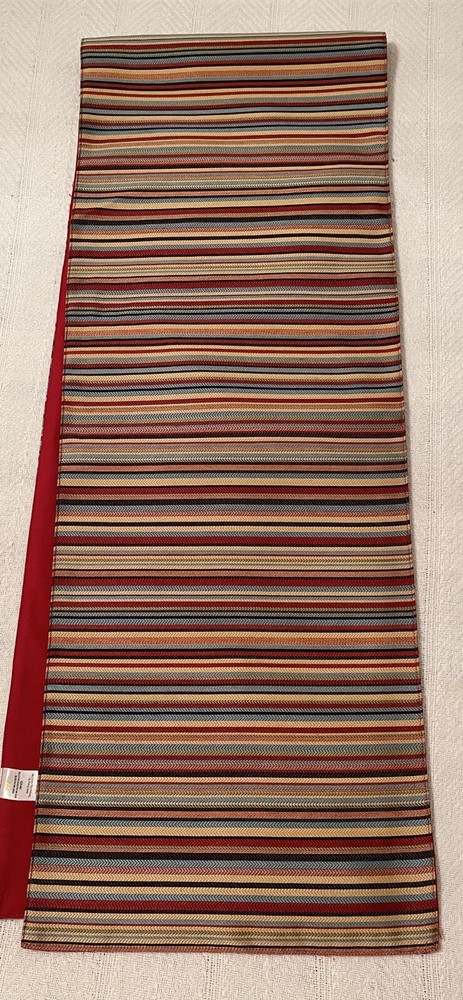 EUC Table Runner Jewel Toned Striped Multicolor Poly/Cotton Blend 13”x70”