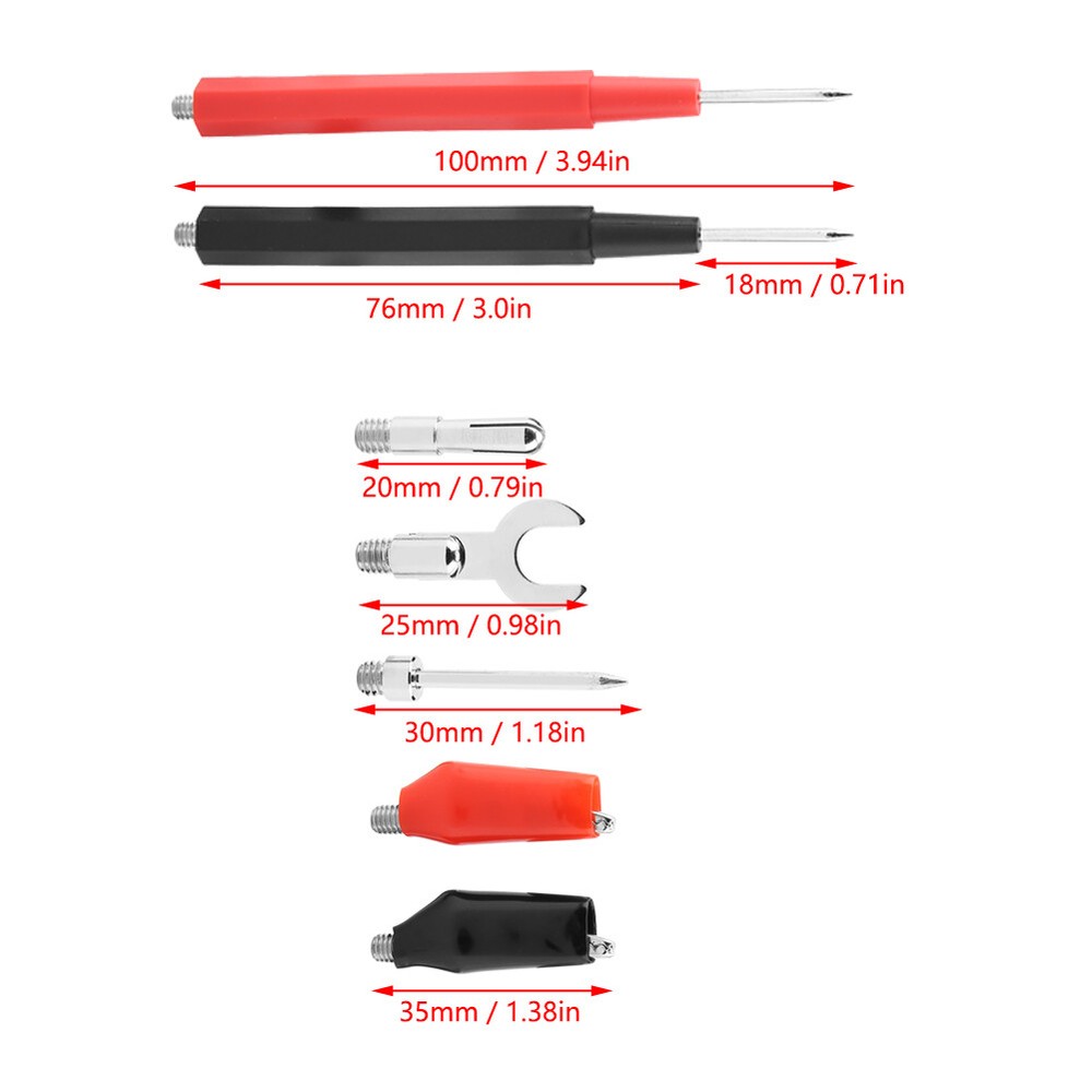 P1500 Electronic Digital Multimeter Test Leads With Crocodile Clips Probe Tips