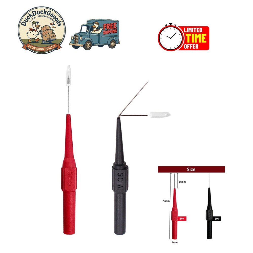 0.7mm Extra-Thin Multimeter  Leads & Back Probe Kit for Precision Testing