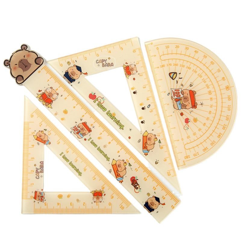 Multi-function Drawing Tools Student Stationery Measuring Tools Cartoon Capybara