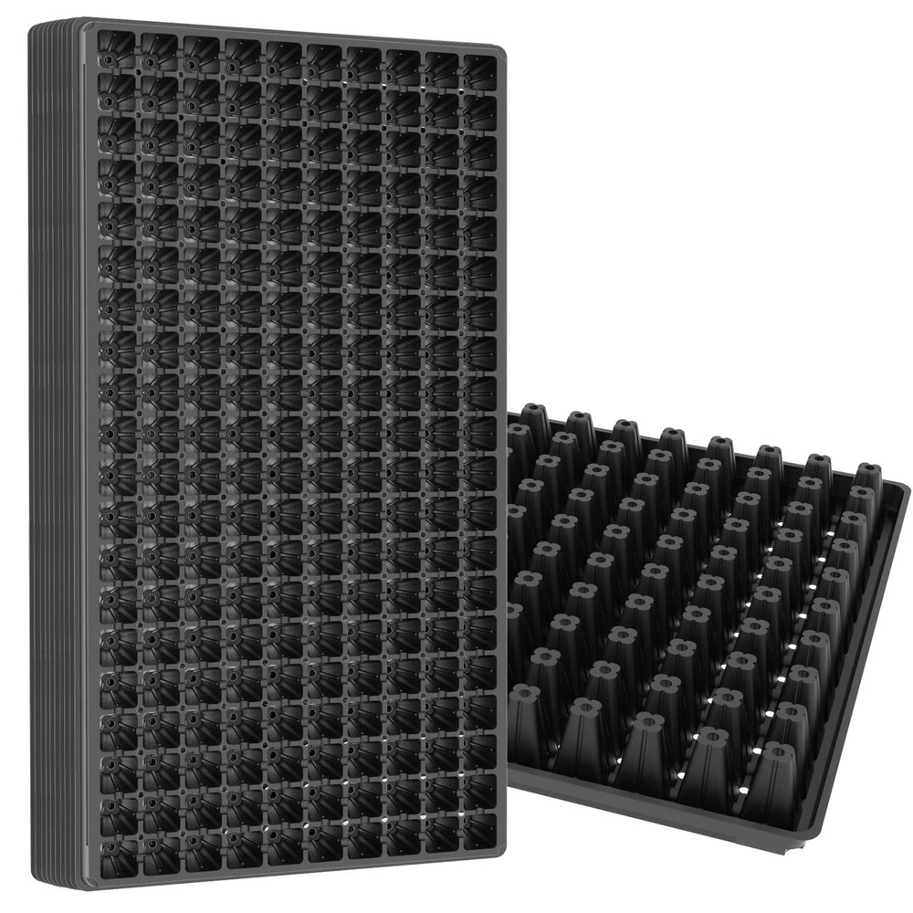 10 Pack 200 Cell Seed Starter Trays, 1.5" Deep Plug Tray for Seedlings, Durab...