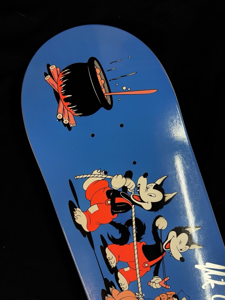 RARE SIGNED Primitive Nick Tucker Skateboard Deck Pro Wolf Pigs Cops AUTOGRAPH