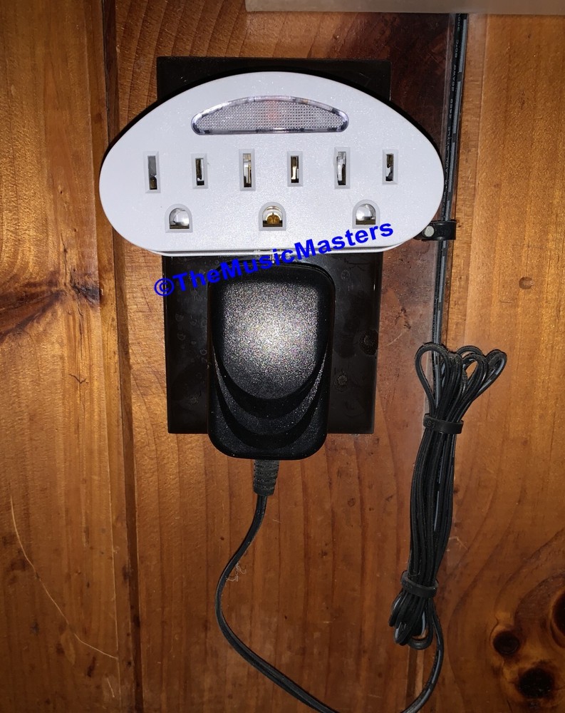 2X Sensor LED Light 3 Outlet Wall Plug Electric Adapter Power Splitter UL Listed