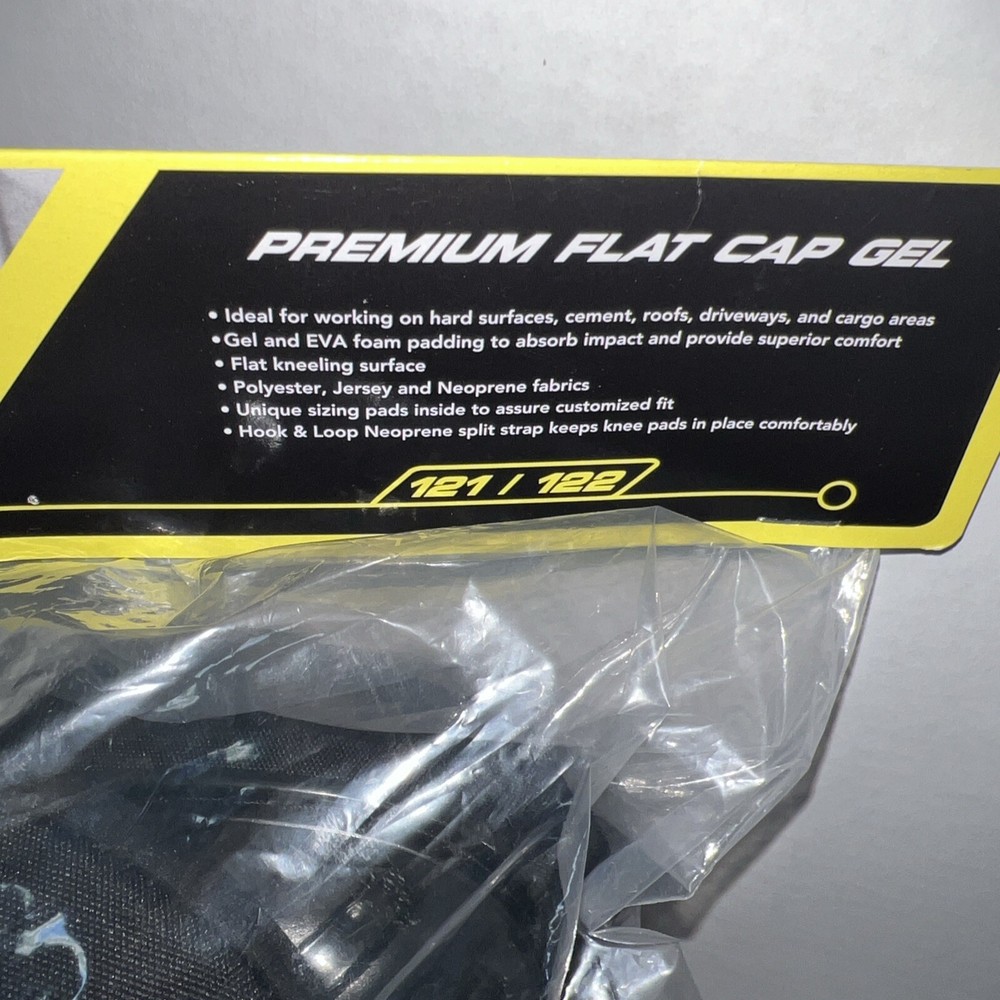 Occunomix 121 Premium Black Flat Cap Adjustable Knee Pads NEW