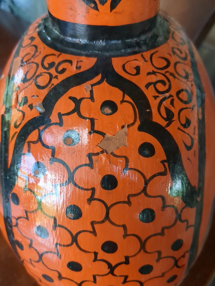 Vintage Hand-painted Hand Hammered Vase Jug