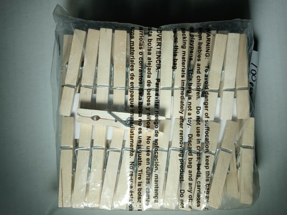 Wooden Spring Clothespins 100ct