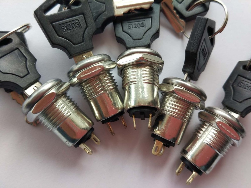 10pcs Key Switch ON/OFF Lock Switch KS-01