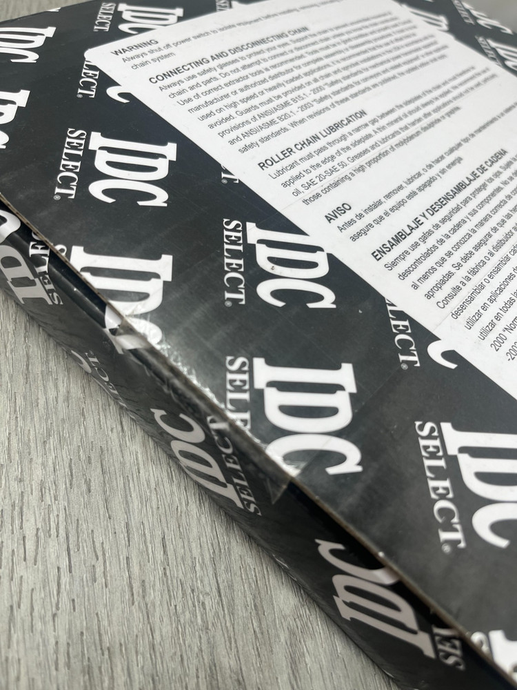 60 LB Chain IDC Select 60-1R Solid Bushing/Solid Roller Chain, 10 FT