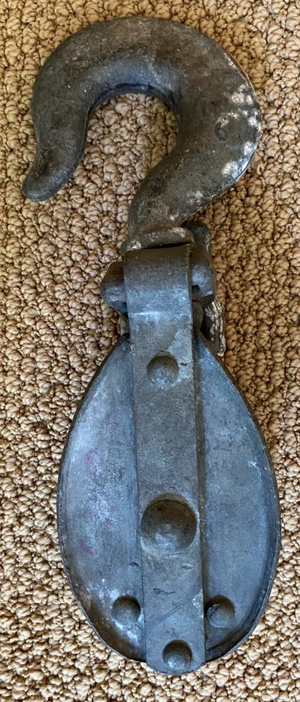 Vintage Metal Hook & Pulley 12"Long