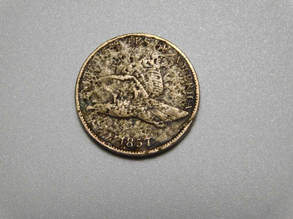 OLD US COIN 1857 FLYING EAGLE CENT PENNY