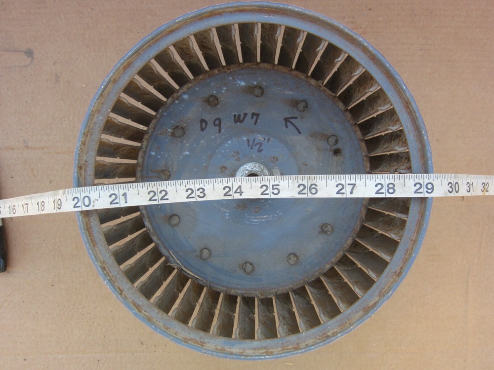 Wheel Dia 9" Width 7" Bore Dia 1/2" CCW Blower Wheel, Used