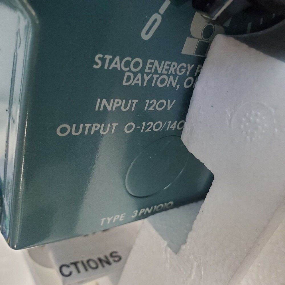 NEW Staco Variable Control Transformer 3PN1010 input 120v output 0-120V (M696)