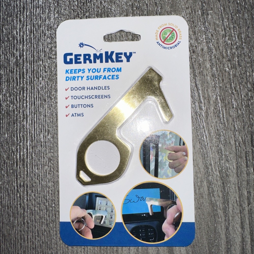 Germ Key - Solid Brass Antimicrobial - New In Original Pac