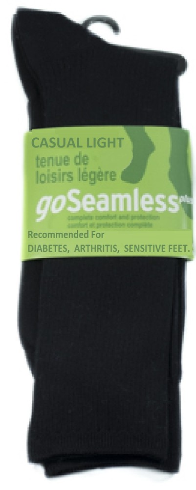 GoSeamless Casual Light Socks Black Medium