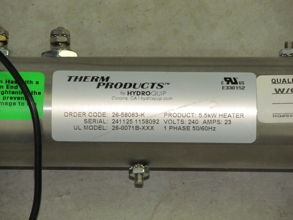 NEW Hydro-Quip 26-58083-K Balboa Heater Assembly M7 Sensors & Studs 5.5 kW