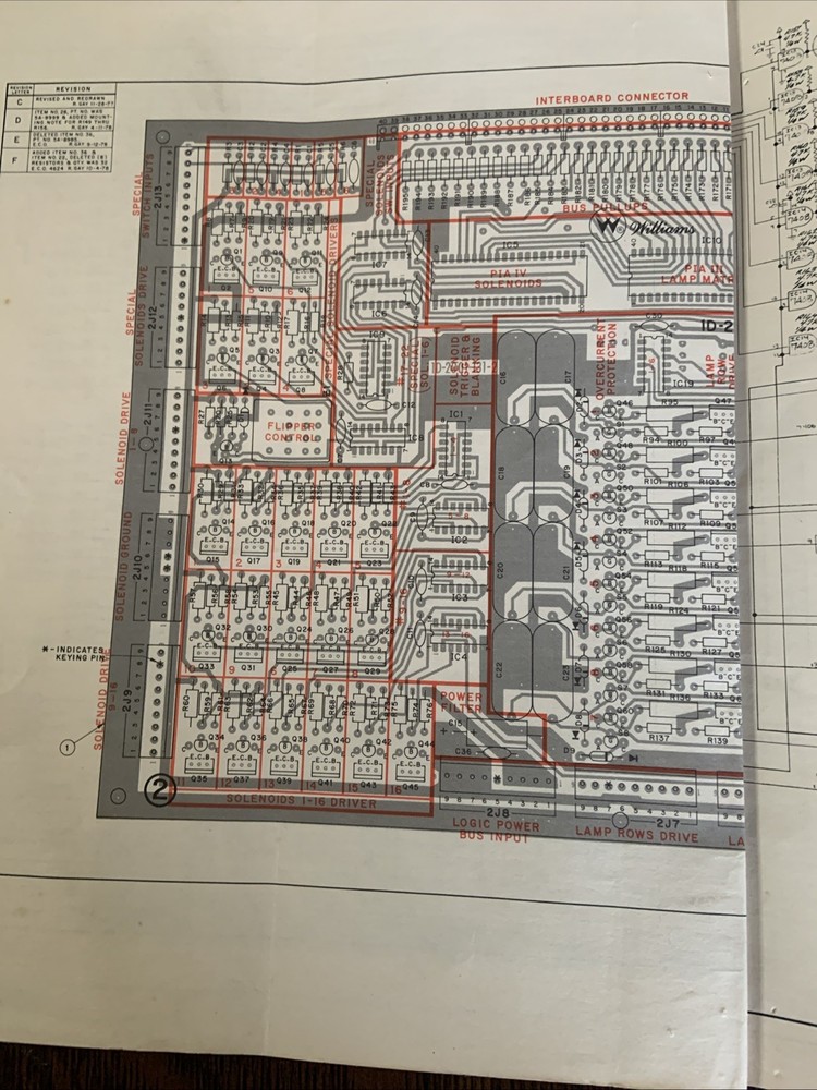 WILLIAMS STELLAR WARS PINBALL SERVICE SCHEMATICS PACKAGE..
