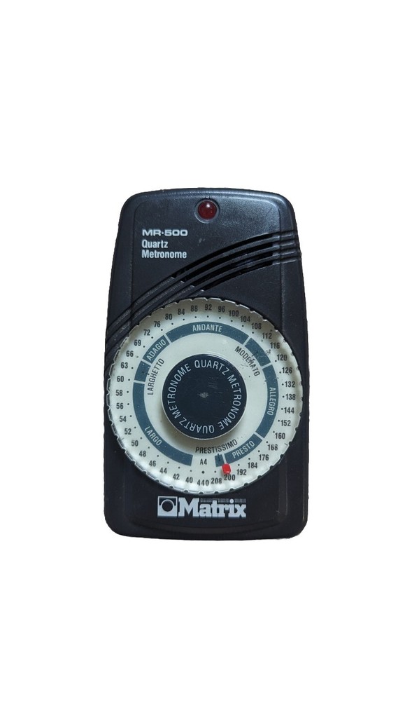 Matrix MR-500 Black Quartz Compact Metronome Visual Practice Dial 9 Volt Black