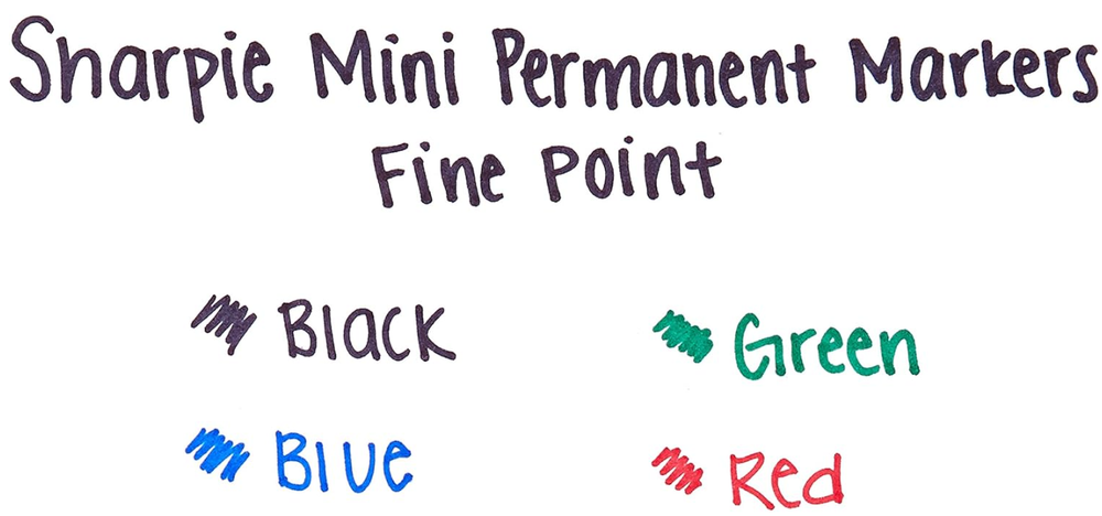 SHARPIE Mini Permanent Markers Fine Point Assorted Colors 4 Count
