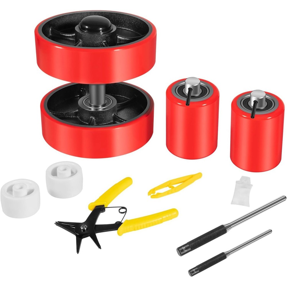 Pallet Jack Full Replacement Kit Steering Wheels 7"x2" Front Load Roller 3"x3.75