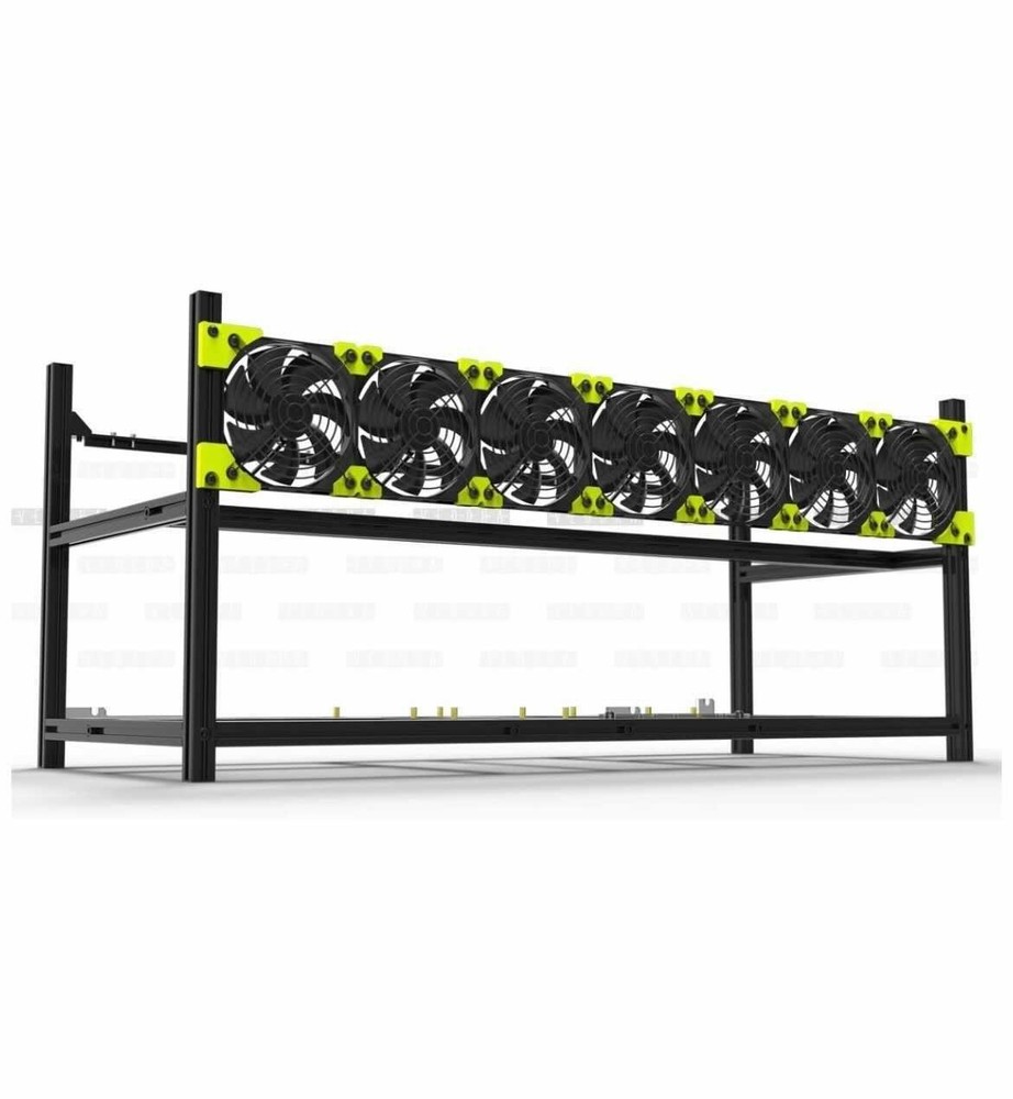 Veddha 8 GPU Miner Case Aluminum Stackable Mining Case Rig Open Air Frame USA!!!
