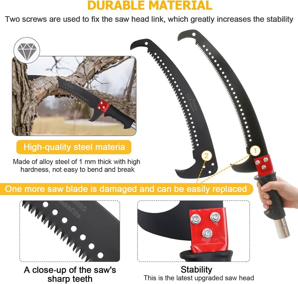 27 Feet Tree Pole Pruner Manual Branches Trimmer Tree Branch Garden Tools