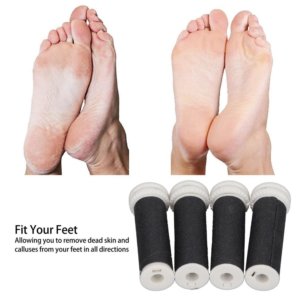 Foot File Replacement Grinding Head, 4Pcs Electric Roller Black