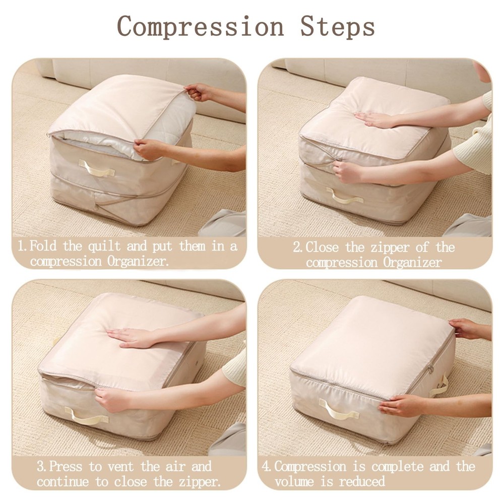 3 PCS Ultra Space Saving Self Compression Organizer, 2025 NEW Comforter Stora...
