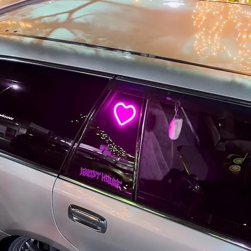 Car LED Ambient Light, Triangle or Back Window Light, Pink Heart Pattern