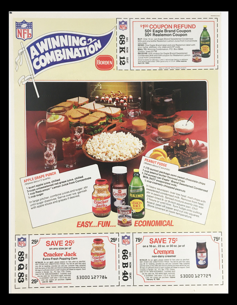 1984 NFL Eagle Brand & Realemon Circular Coupon Advertisement
