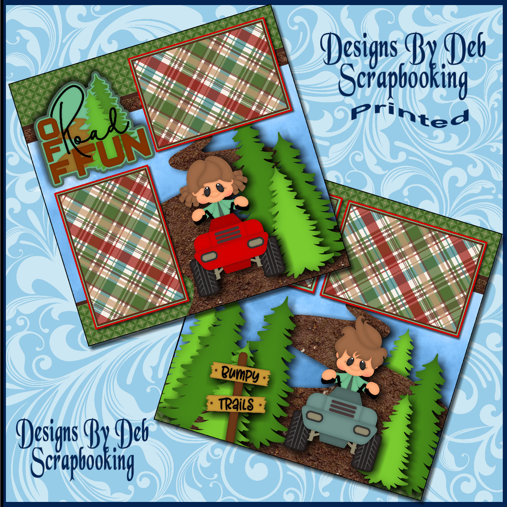 OFF ROAD Premade Scrapbook Pages Paper Piecing printed layout DBDS