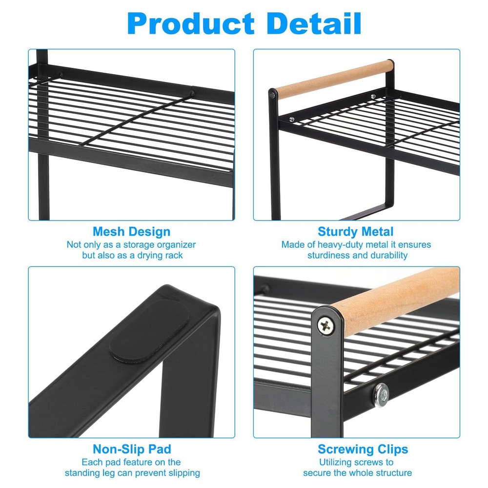 Kitchen Cabinet Organizer Shelves Stackable Cabinet Shelves Organizer Counter...