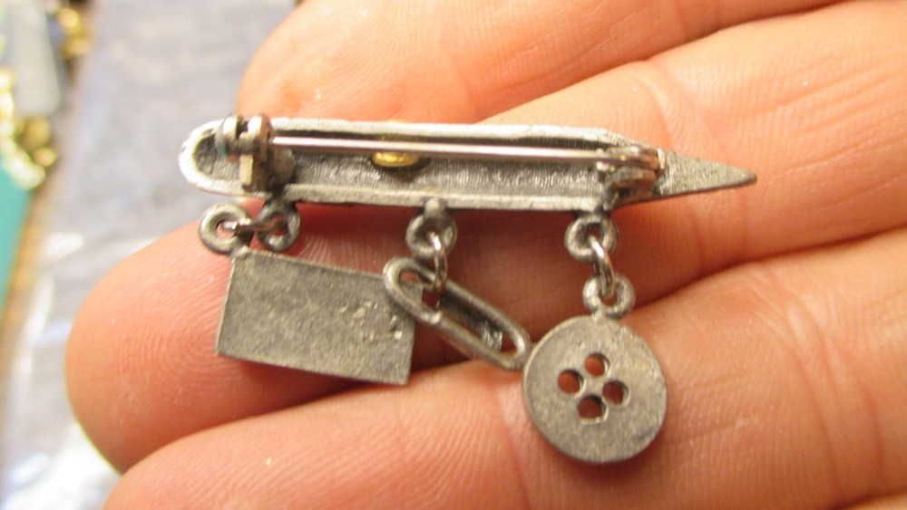 pencil with dangles lapel pin