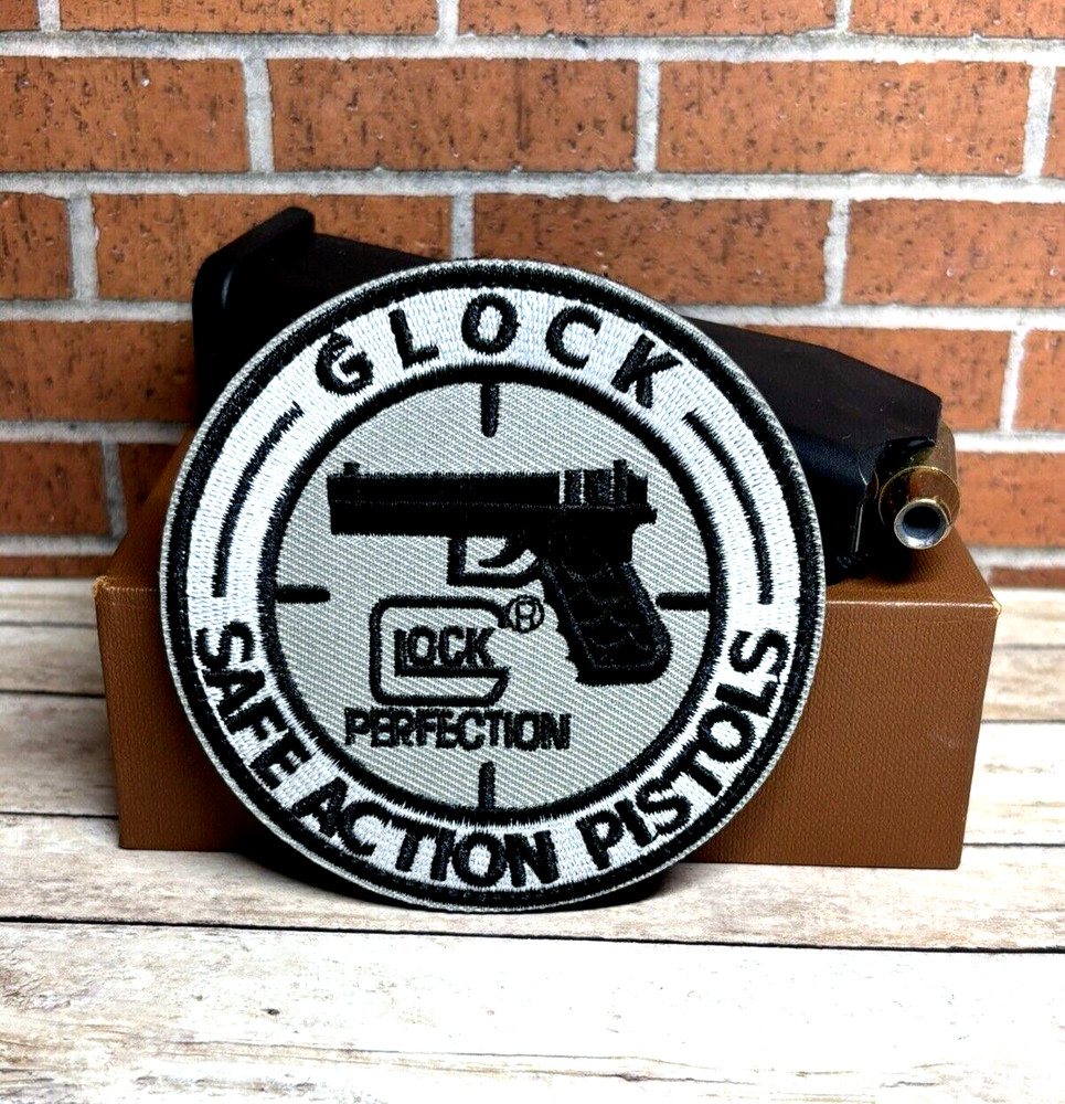 Glock Gun Tactical Patch, Morale Pistol Military Embroidered Hook Loop Patch