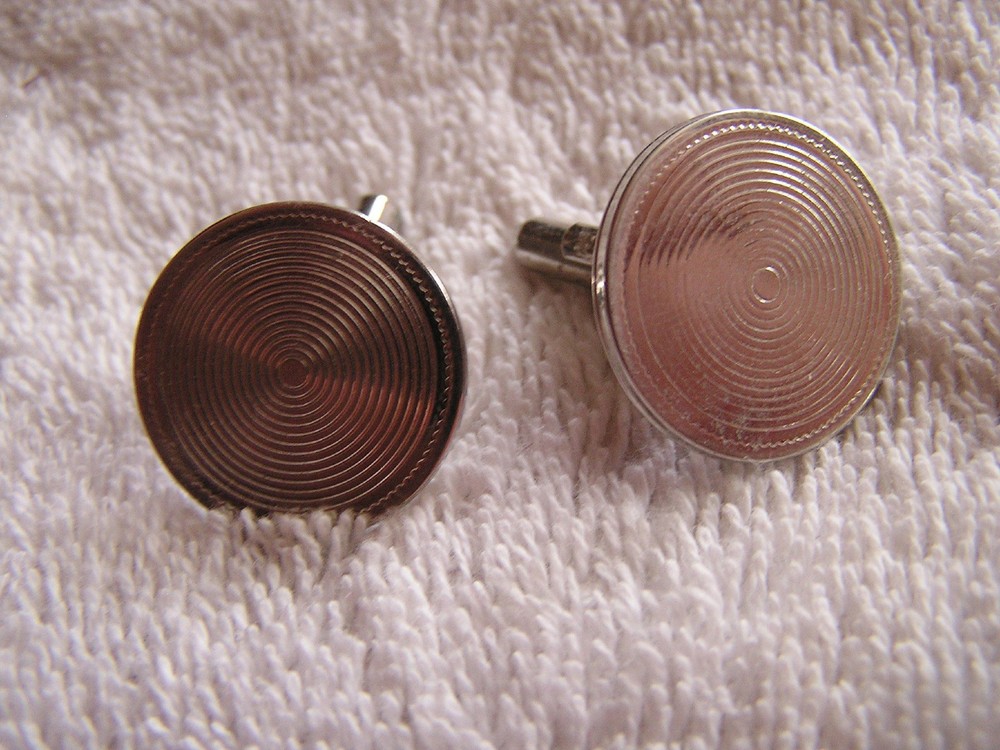 Vintage Modern Cufflinks Silver Toned