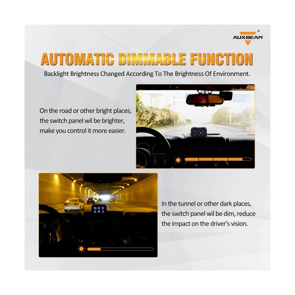 Auxbeam 6 Gang Switch Panel BC60, Universal Circuit Control Relay System Box ...