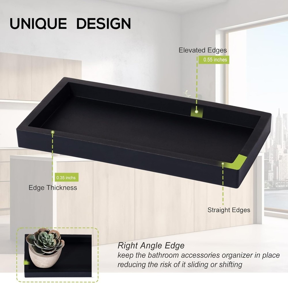 Small Silicone Bathroom Vanity Tray Rectangle Soap and Sponge Holder Kitchen Sin