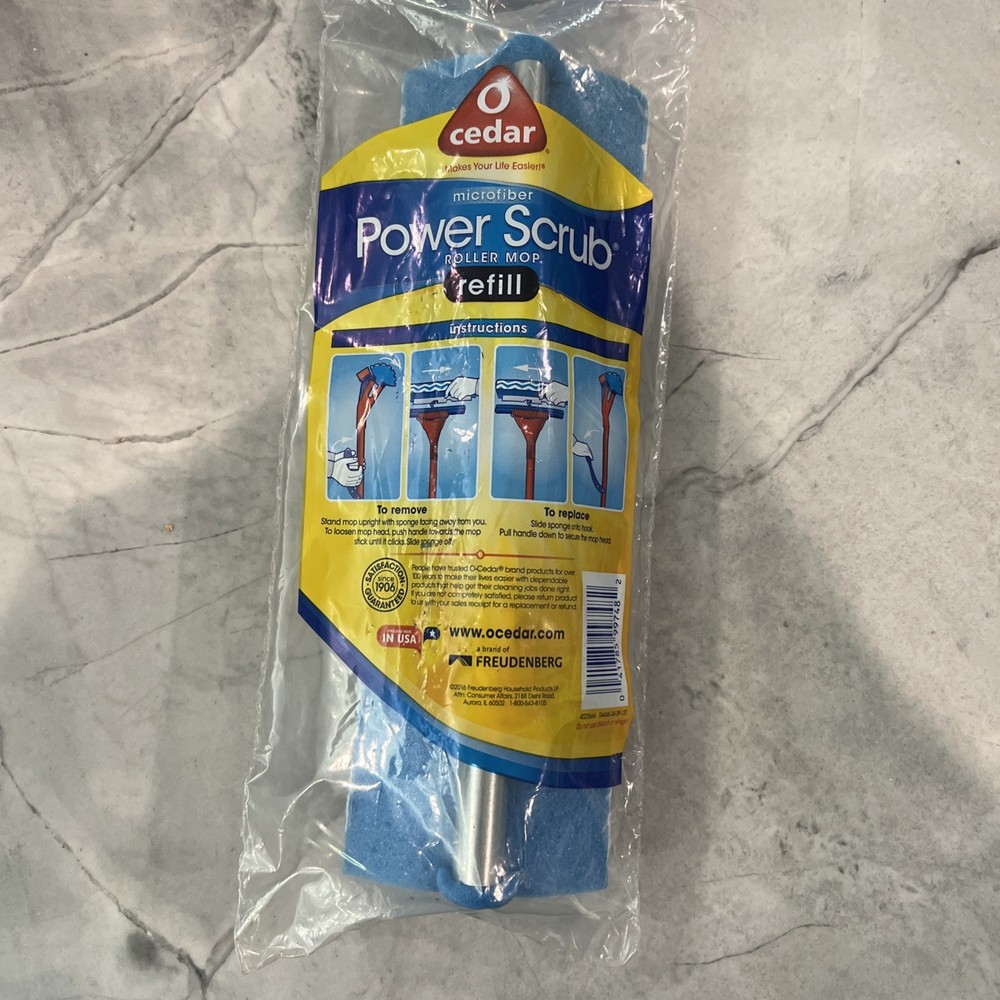 O Cedar Roller Mop Refill Microfiber Wave Sponge Fits Power Scrub Roller Mop NEW