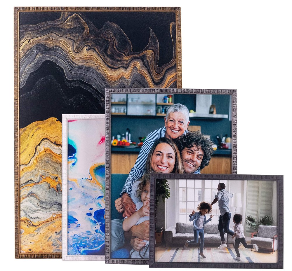 15x6 Frame Silver Grey Distressed Solid Wood Picture Frame | 0.75 Inch Moulding