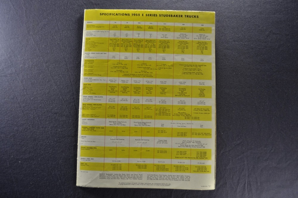 1955 Studebaker Truck Brochure Folder Pickup Stake Delivery Van Nice Original 55