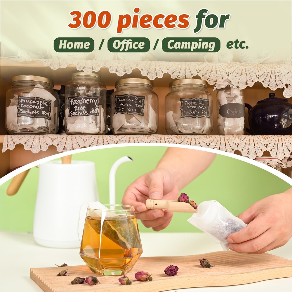 Disposable Tea Bags for Loose Leaf Tea, Empty Filter Bags with Cotton Drawstring