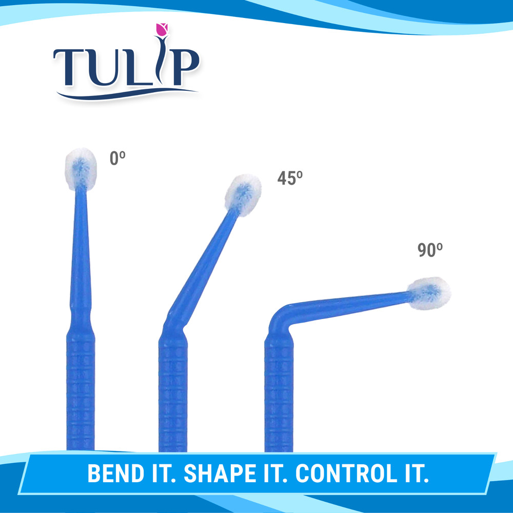 400 Dental Micro Applicator Brushes 2.0mm Blue Regular Disposable Bendable