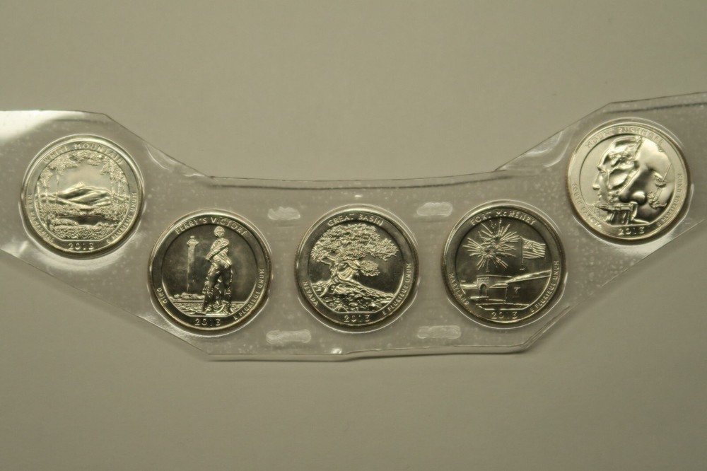 2013 D Uncirculated ATB Quarters in Mint Packaging/Cello, 5 Coins