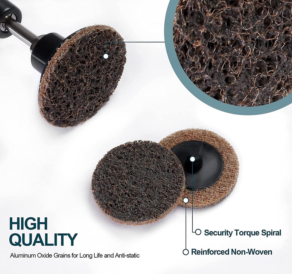 92Pcs 2 inch Roll Lock Surface Conditioning Quick Change Sanding Discs w/ Holder