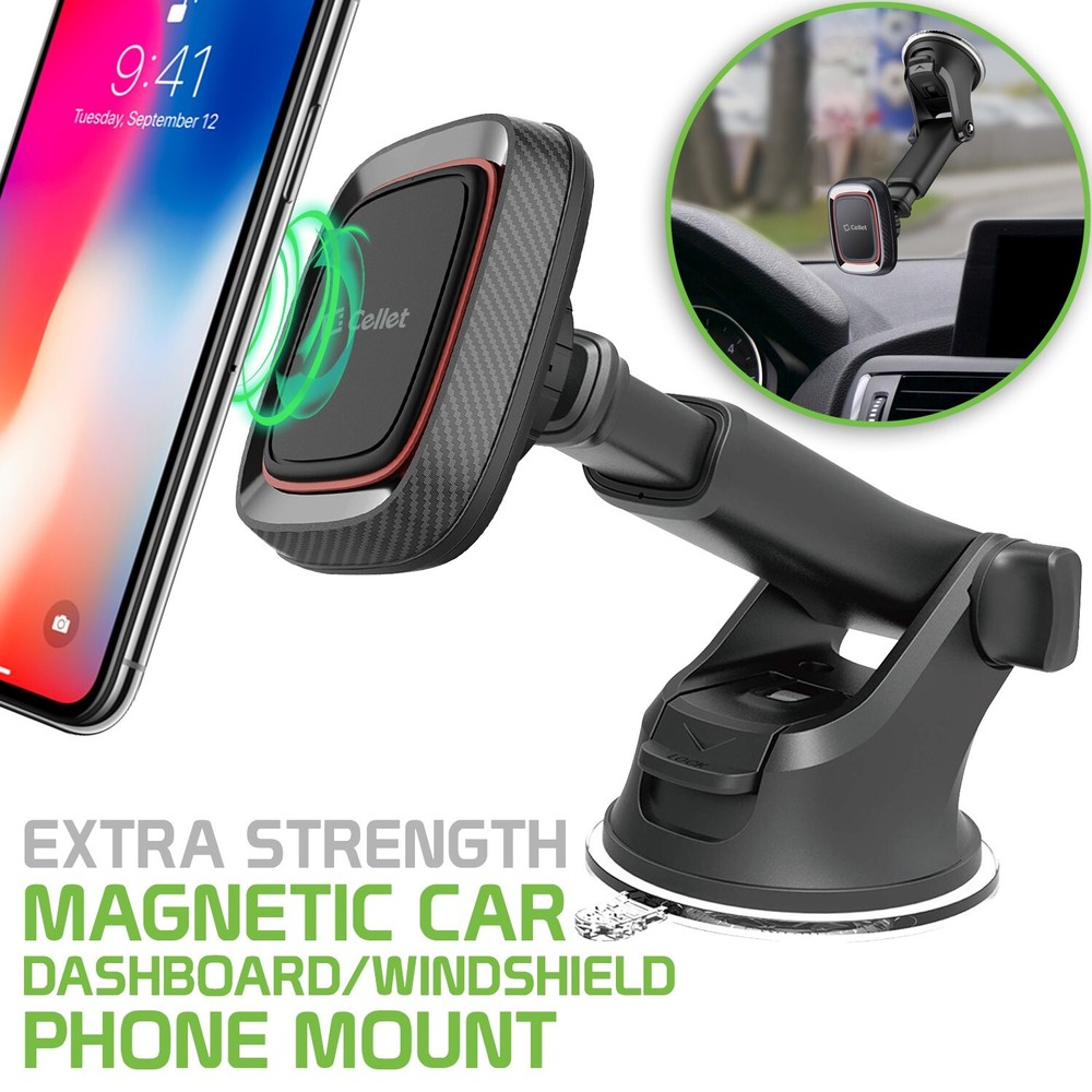 Magnetic Car Dashboard/Windshield Phone Mount - iPhone 13 Pro Max Mini 12 11 SE