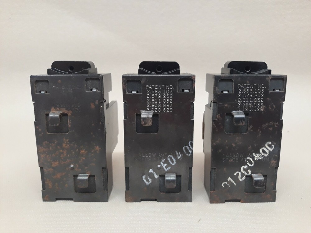 Lot of 3 - Pushmatic 15 Amp Single Pole Breakers P115 Save!