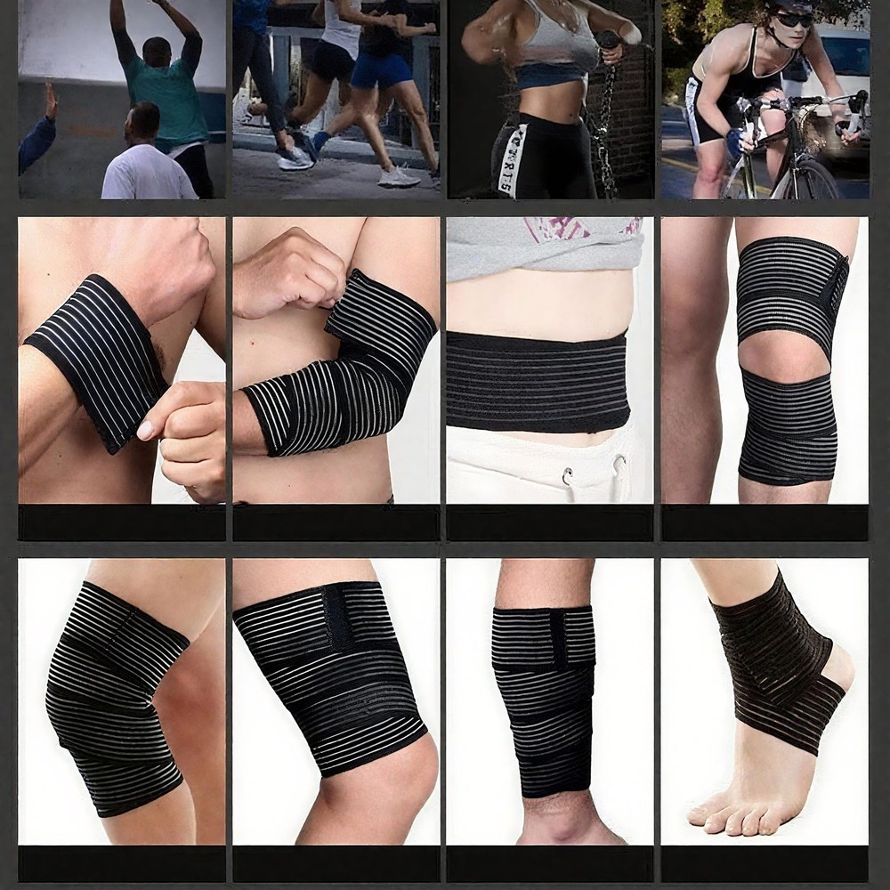 Extra Long Elastic Knee Wrap Compression Support for Ligaments Joint Pain