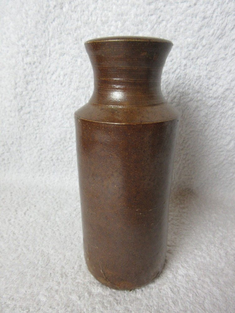 3 Vintage Brown Heavy Ceramic Stoneware Bottles