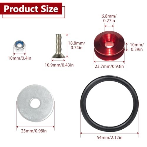 Universal Bumper Clips, Front Rear Bumper Quick Release Kit, Bumper 2set Red