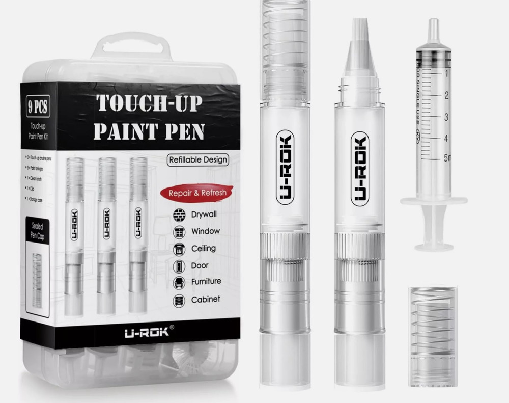 Refillable Touch-Up Paint Pen 9 Piece Kit - Drywall windows ceilings doors etc.